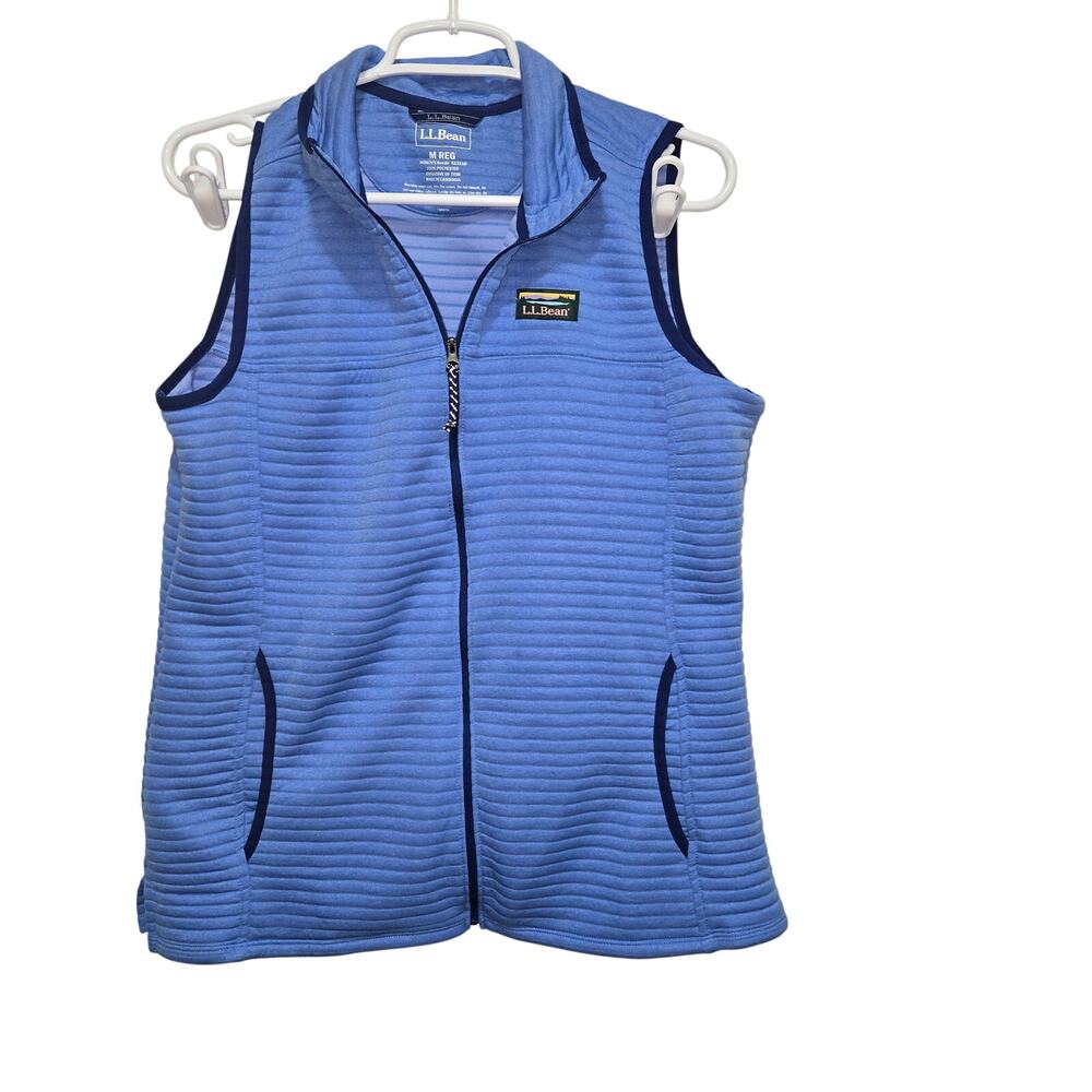 L.L.Bean Airlight Quilted Vest Medium Blue Full Zip